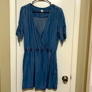 Denim wrap dress